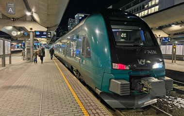 The Norwegian train from Gothenburg to Oslo, arrived at Oslo Central