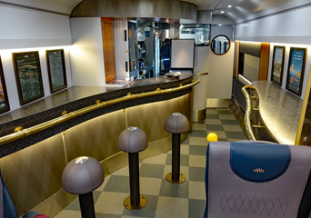 Lounge car on Night Riviera sleeper to Cornwall
