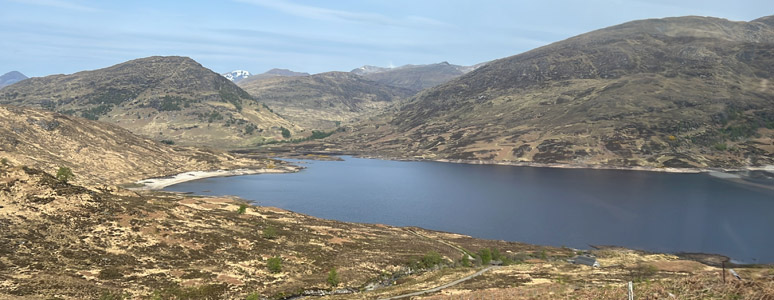 The train passes Loch Treig