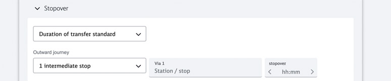 Click Stopover and set Duration of transfer