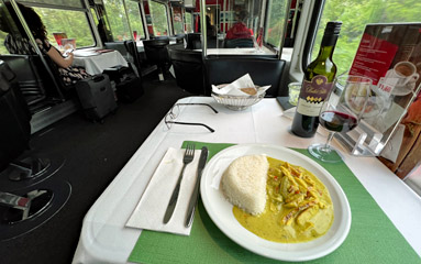 Restaurant car on EC9 Hamburg-Cologne-Zurich train