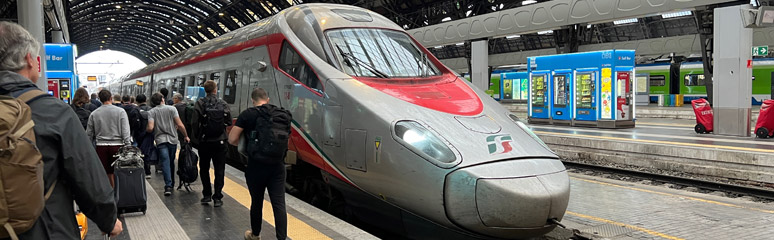 Italian ETR610 train to Switzerland at Milan Centrale