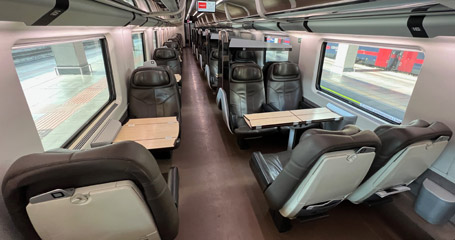 Business class seats on a Frecciarossa 500