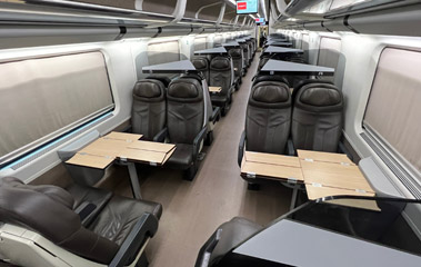 Premium class seats on a Frecciarossa 500