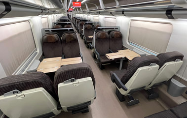 Standard class seats on a Frecciarossa 500