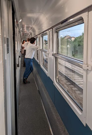 French couchette car corridor