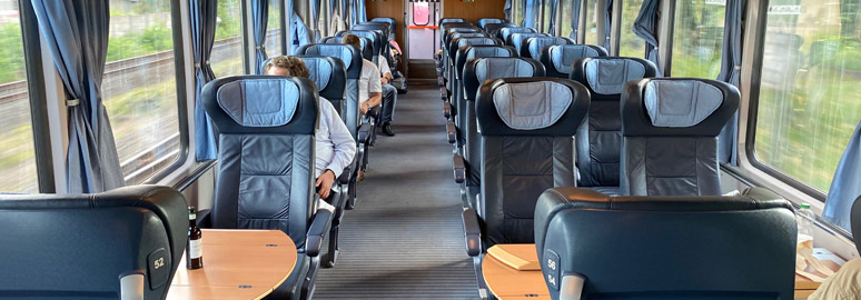 1st clas seats on an German IC train