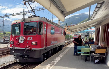 RhB locomotive at Disentis