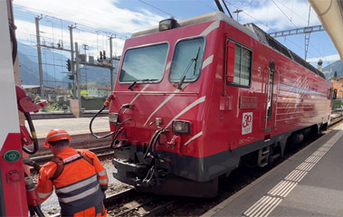 MGB locomotive at Disentis