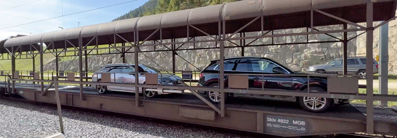 Furka Tunnel car transporter train
