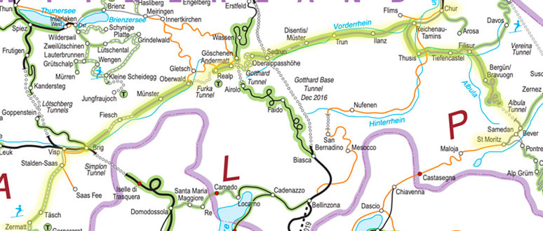 Glacier Express route map