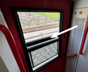 Glacier Express luggage between the seats