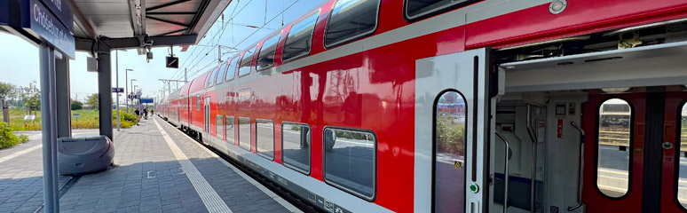 Double deck regional train at Cottbus