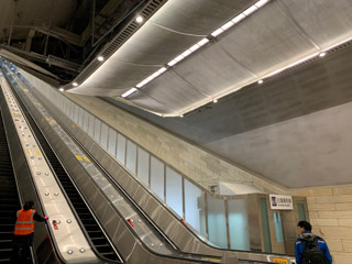 Escalators inside Badalaing high-speed station