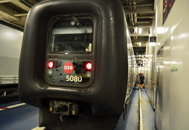 Hamburg to Copenhagen train on board the train ferry