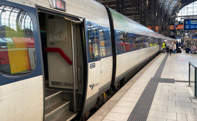 A Danish IC3 train at Copenhagen station...