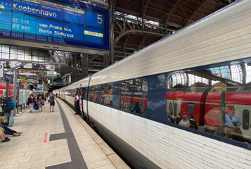 A Danish IC3 train at Copenhagen station...