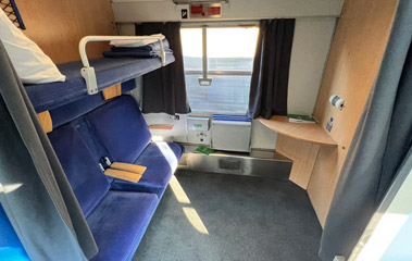 Accessible 2-berth couchette compartment on the Hamburg-Stockholm sleeper