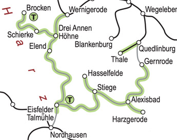Harz Railway map