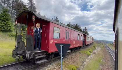 Passing a train in a siding