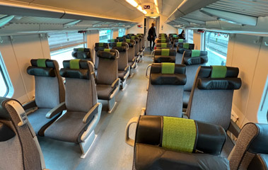 Eco class on a Helsinki to Turku Intercity train