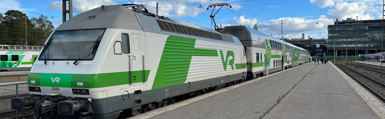 Intercity train from Turku to Helsinki