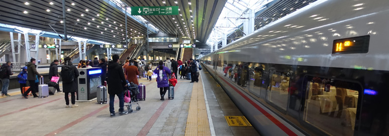 Train G80 from Hong Kong arrived at Beijing West