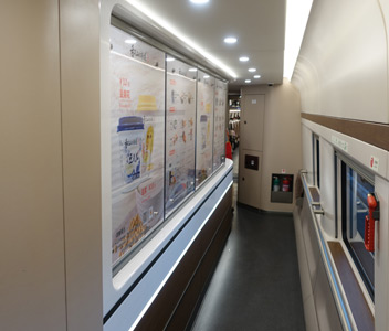 Buffet car on the Hong Kong to Beijing train