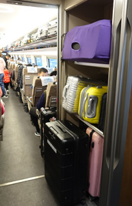 Luggage on the Hong Kong to Beijing train