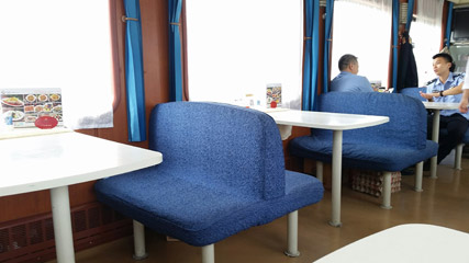 Restaurant car of Beijing-Hong Kong train