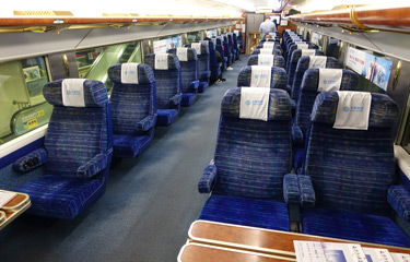 Premium class seats on a Hong Kong to Guangzhou Ktt train