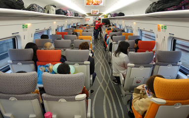 2nd class seats on a Guangzhou-Hong Kong Vibrant Express