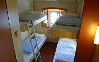 4-berth cabin on the P&O Hull-Rotterdam ferry