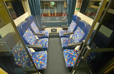 2nd class seats on the EuroCity train Hungaria Berlin-Budapest