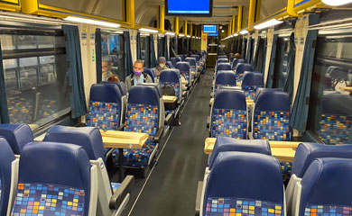 2nd class seats on the EuroCity train Hungaria Berlin-Budapest