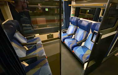 1st class compartment on a Hungarian EuroCity train