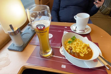 Erdinger Weissbier on the Frankfurt-Brussels ICE train