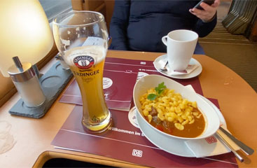Lunch & beer on an ICE3 train