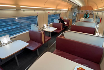 Restaurant car on an ICE4 train