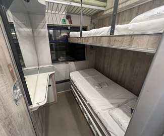 Double sleeper on Italian Intercity Notte train