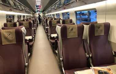 Seats on a Barcelona to Madrid Iryo train