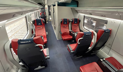 Club Executive class seats on an Italo EVO train.