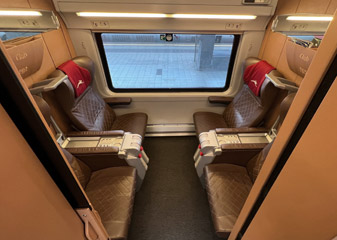 Club Salotto on an Italo AGV train
