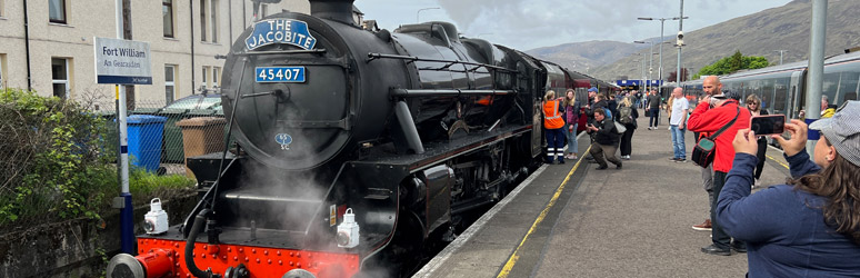 The Jacobite train from Fort William to Mallaig at Ft William