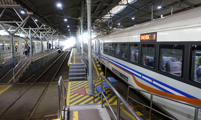 Train from Jakarta arrived at Yogyakarta station