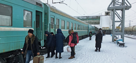 Train 83 from Nur Sultan to Moscow boarding at Nur Sultan