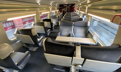 1st class on the Paris-Milan TGV