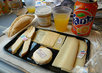 Food on board the TGV from Milan to Paris