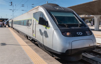 An Alfa Pendular train from Lisbon to Faro