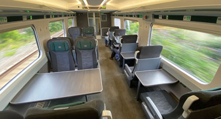 First class seats on a GWR train from London to Bath